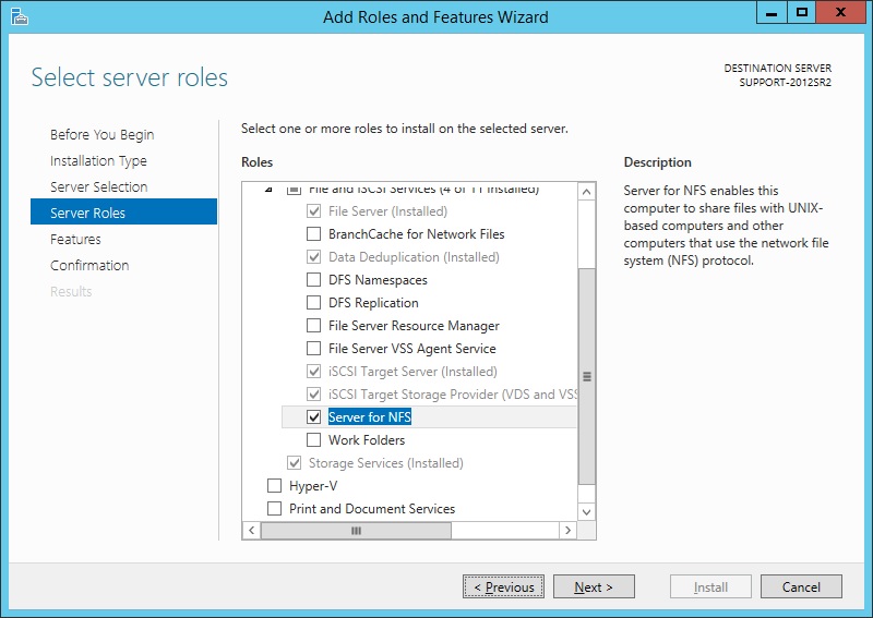 How To Set Up an NFS Server on Windows Server 2012