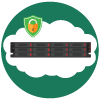 hybrid cloud integration for safety and savings icon with buffalo terastation